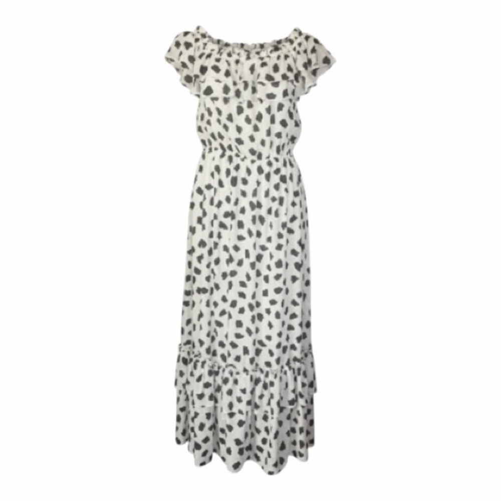Lane Bryant Beauticurve White/Black Printed Ruffle Maxi Dress Women’s Size 14/16 - Picture 5 of 6